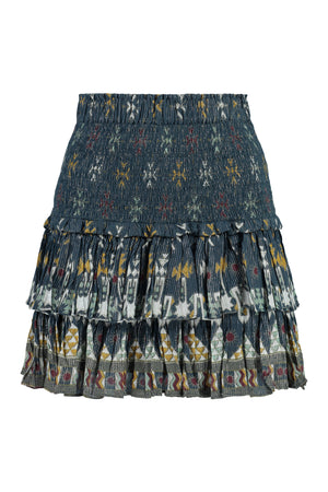 Naomi printed cotton mini skirt-0